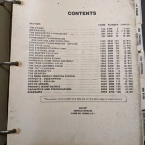 Hyster Fork Lift Service Repair Manual Spacesaver S40F S50F 1981 Shop Book
