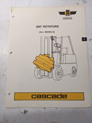 Cascade Fork Lift Attachment Service Repair Manual 360 Rotator All Models