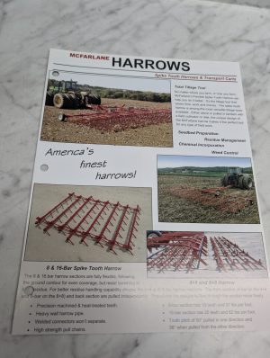 Mcfarlane Harrows Spike Tooth Transport Carts 8 16 Bar 4+4 8+8 Brochure Sales