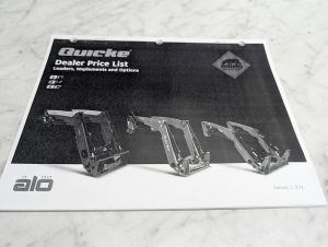 Quicke Dealer Price List Loaders Implements And Options January 1 2014