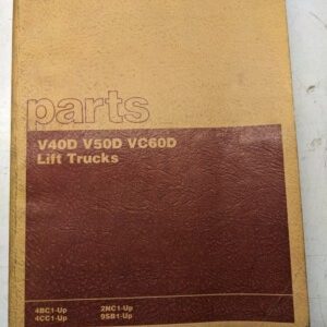 Caterpillar Cat Parts List Book Manual Fork Lift Trucks V40D V50D Vc60D 1986