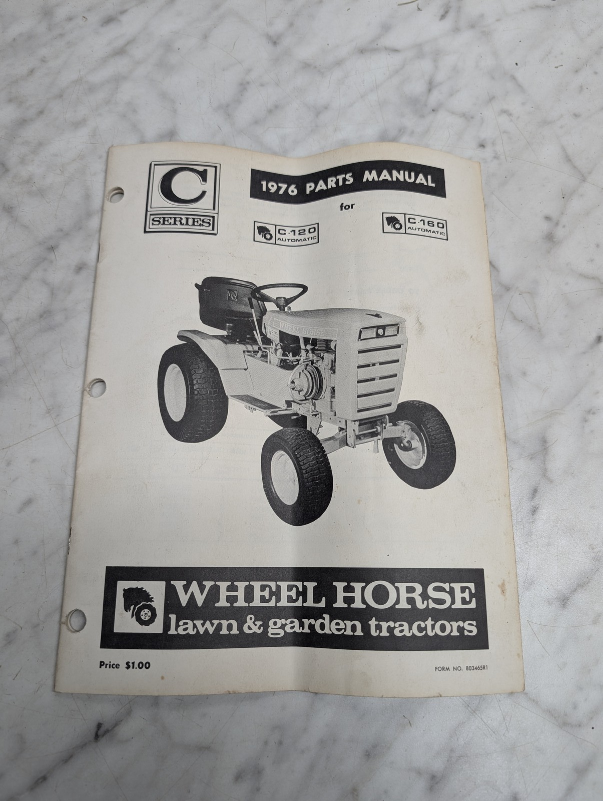 Wheel Horse C Series 120 Automatic 1976 Parts Manual Catalog Book Garden Tractor