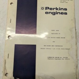 Perkins Engines Industrial Parts List Book 1965 4.192 Diesel Shop Book 3204