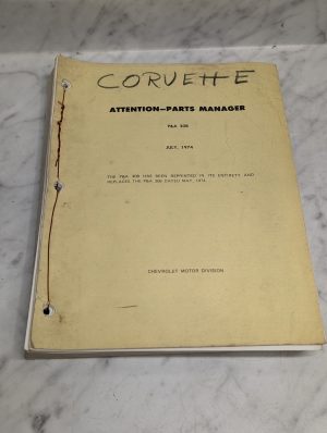 1953-1974 Corvette Parts Catalog Manual List Book Effective July Md