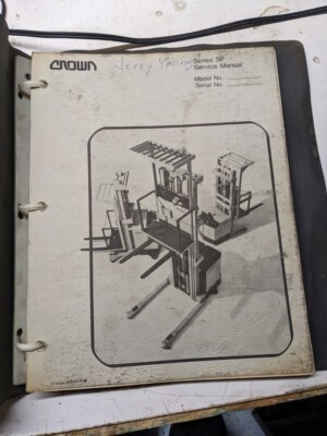 Crown Fork Lift Truck Service Manual Series Sp Sp36 Sp42 Sp48 1974 Shop Book