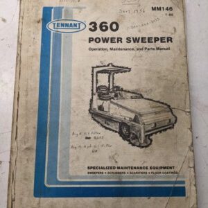 Tennant 360 Power Sweeper Operation Maintenance Parts Manual Mm146 1985