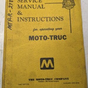 Moto-Truc Service Manual Instructions Parts List Book Mtpr-27864 Mtp-R