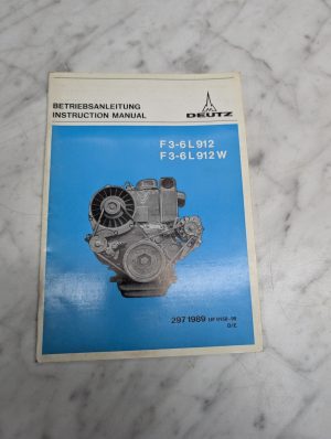 Deutz F 3-6 L 912 W 297 1989 Uf 0150-99 Instruction Manual Owners Guide