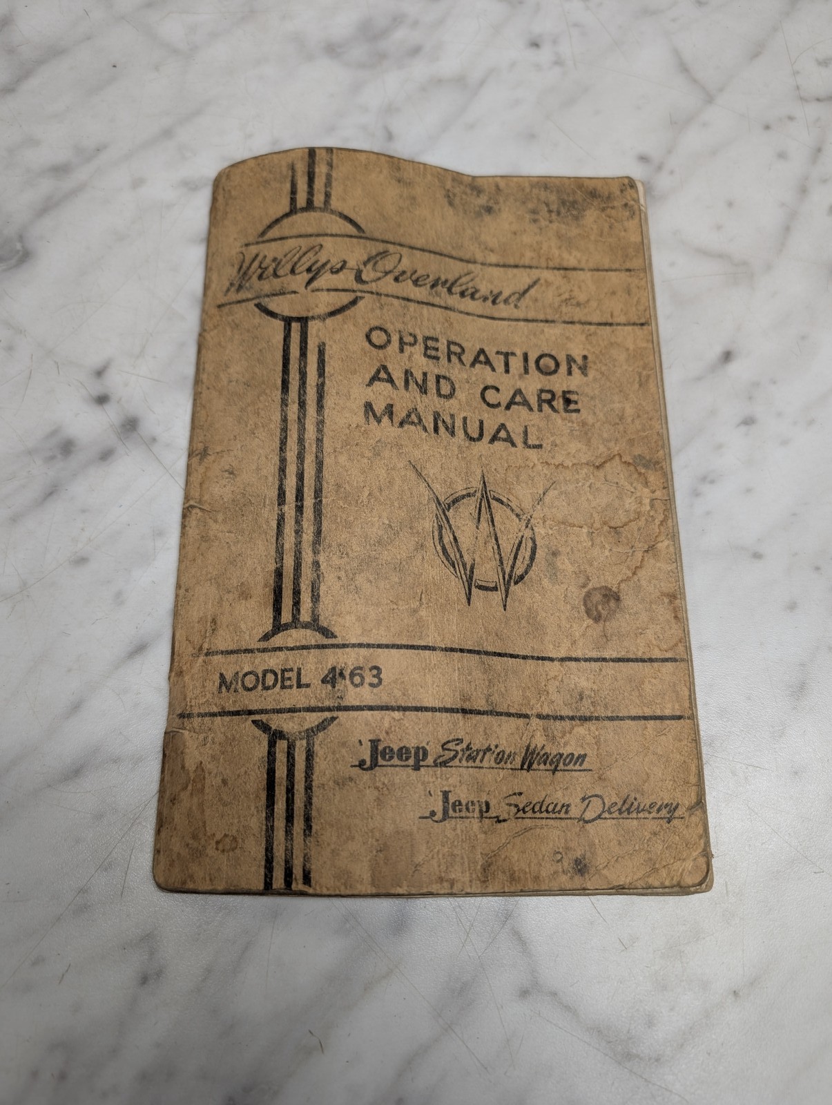 Willys Overland Model 4-63 Jeep Station Wagon Sedan Delivery Operation Care