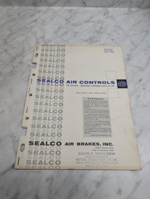 Sealco Air Controls Index 134 Form 1 1961 Brake Equipment