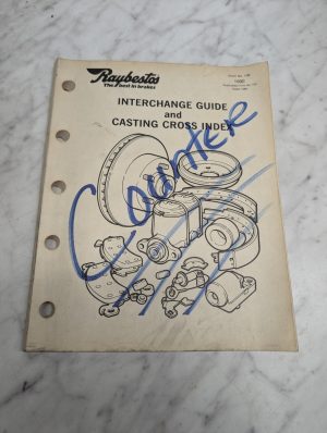 Raybestos Interchange Guide Casting Cross Index Form No 106 1990 Dated 1989