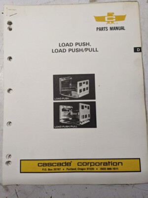 Cascade User Parts List Book Manual Fork Lift Load Push Pull 1973
