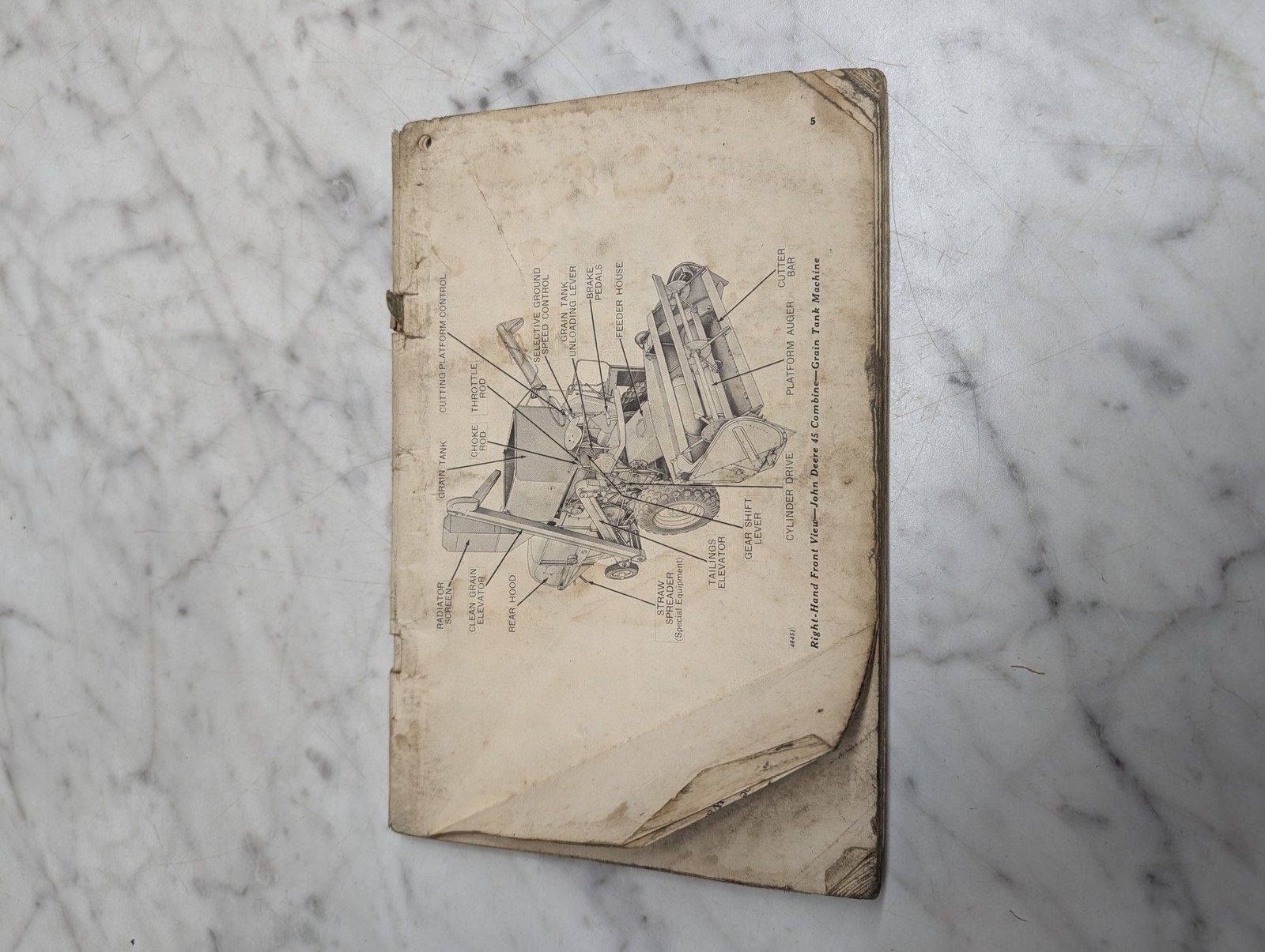 John Deere Jd 45 Combine Grain Tank Machine Operator Manual