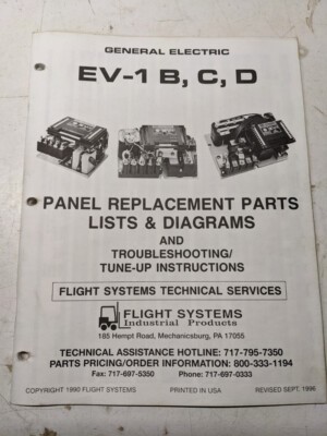 Ge General Electric Parts List Diagrams Service Manual Ev-1 B C D 1996