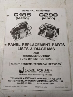 Ge General Electric Parts List Diagrams Service Manual C185 C290 M200 M300 1996