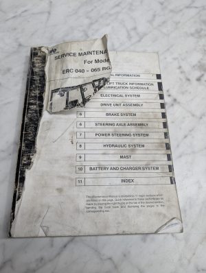 Yale Fork Lift Trucks Erc 040 065 Rg Zg Maintenance Manual Shop 1999 524139040