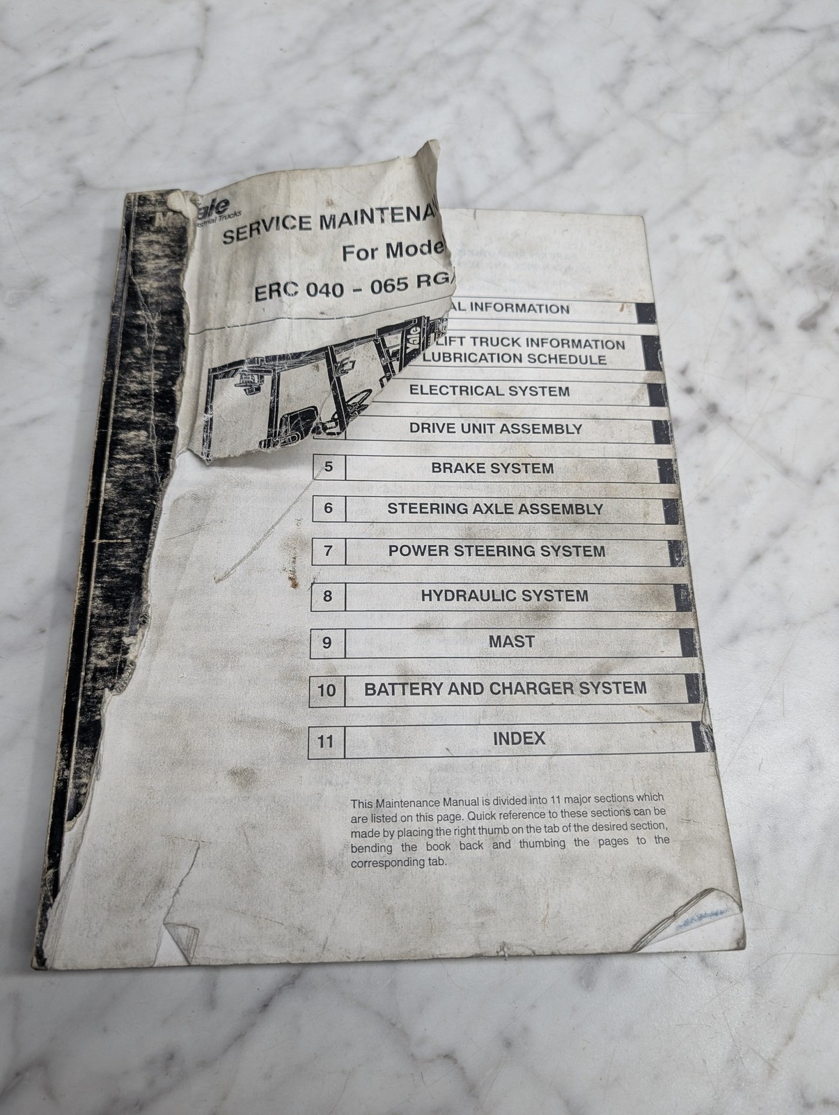 Yale Fork Lift Trucks Erc 040 065 Rg Zg Maintenance Manual Shop 1999 524139040