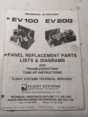 Ge General Electric Parts List Diagrams Service Manual Ev100 Ev200 1997