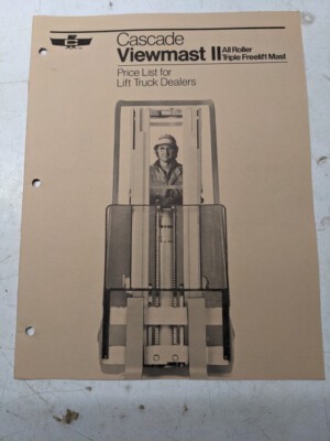 Cascade Price List For Lift Truck Dealers Viewmast Ii Freelift 1979
