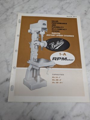 Buffalo 1-A Rpmster Bulletin 3967-G Capacities Sales Brochure Literature
