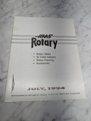 Haas Rotary Tables 5C Collet Indexers Fixturing Accessories July 1994 Brochure