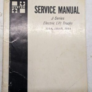 Hyster Fork Lift Truck Service Repair Manual J Series J25A J30As J35A Electric