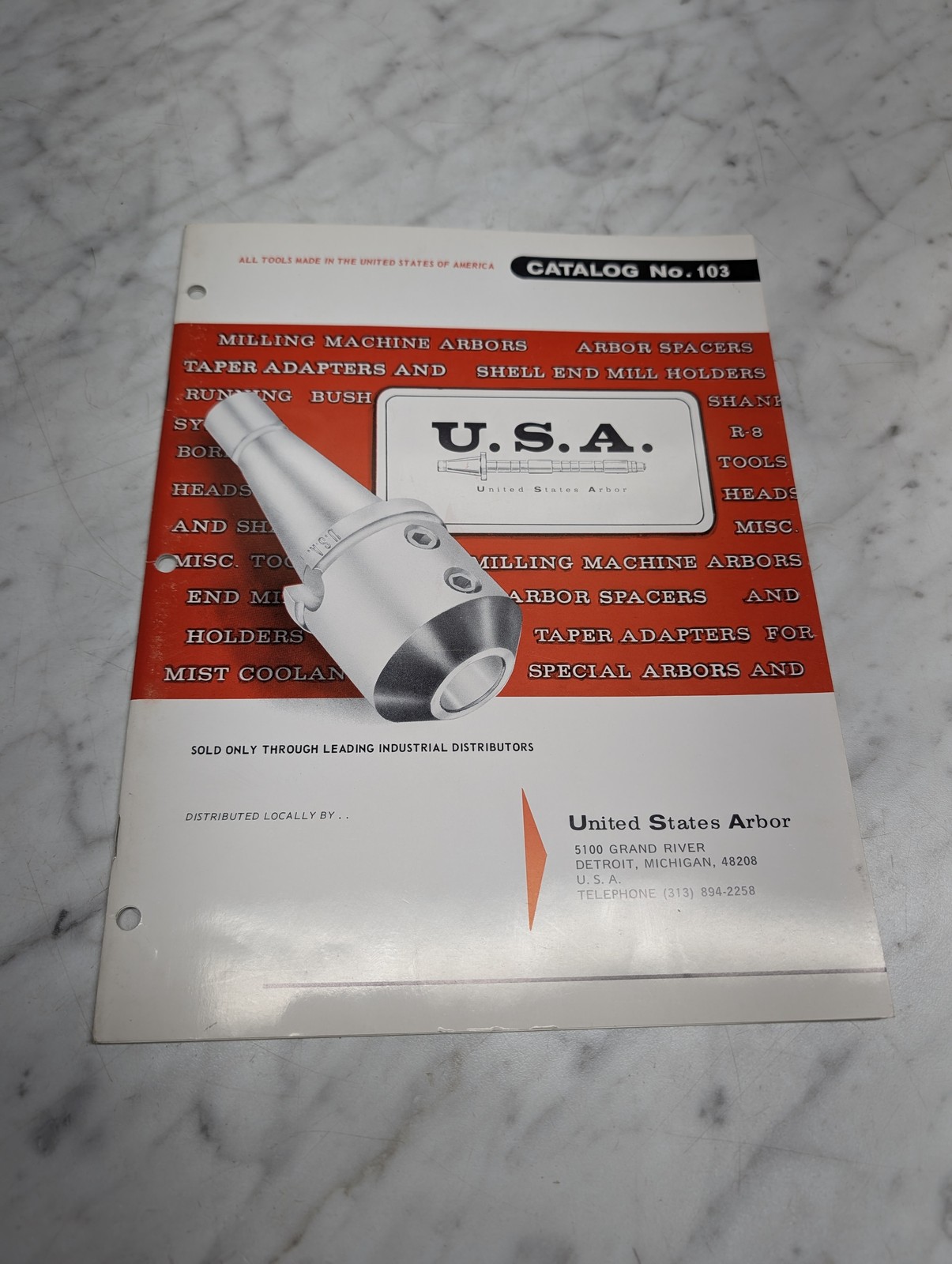 United States Arbor Catalog No 103 Milling Machine Arbors Spacers Brochure