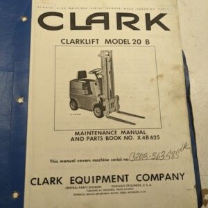 Clark Fork Lift Truck Parts List Book Manual Clarklift C20B Model 20