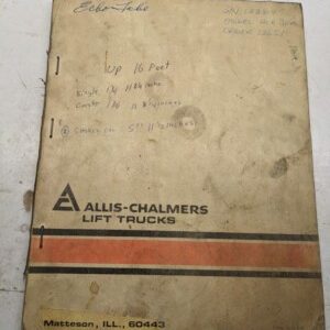 Allis Chalmers Fork Lift Truck Parts List Book Manual Ace 20 25 30 A Ee 1979
