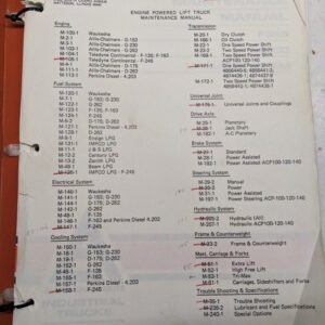 Allis Chalmers Fork Lift Truck Maintenance Manual Ace 70 L Service Troubleshoot