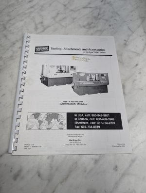 Hardinge Chnc Iii Cnc Lathes Tooling Attachments Accessories Brochure 1318