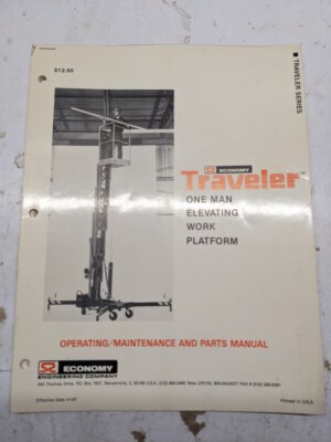 Economy Traveler Series Elevating Platform Opearting Maintenace Parts Manual
