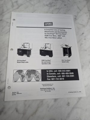 Hardinge Dv Five Nine Dsm Vbs Hsl Lathes Brochure 1291 April 1994