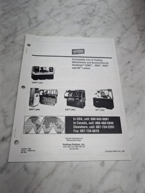 Hardinge Chnc Hnc Lathes Brochure 1290 April 1994 Part No C 0000500-1290