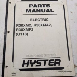 Hyster Fork Lift Repair Service Parts List Book Manual R30Xm2 R30Xma2 R30Xmf2