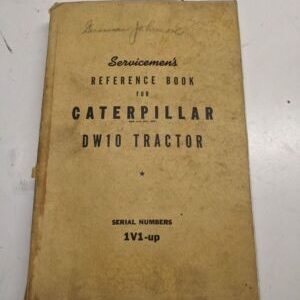 Caterpillar Servicemen Manual Shop Reference Book Dw10 Tractor 1V1