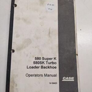 Original Case Oem Operators Manual Shop Book 580 Super K Turbo Backhoe Loader