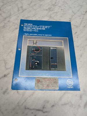 Varian Porta-Test 938-41 Helium Leak Detector Sales Brochure Literature