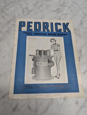 Pedrick Production Bending Machines Compression Process No 53 8 215 1940