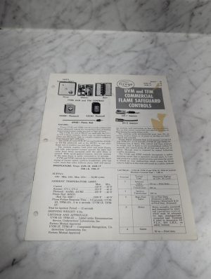 Fireye Uvm 1D Bulletin C40372 Commercial Controls