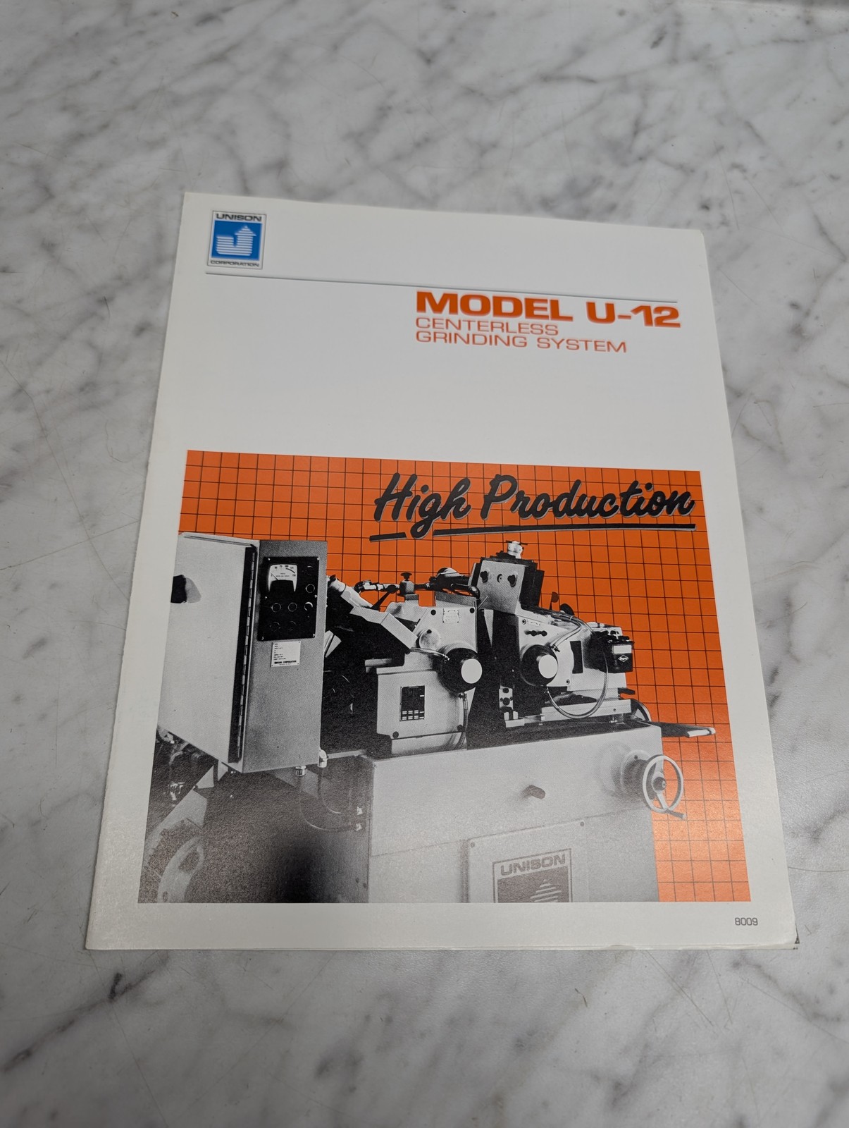 Unison Model U-12 Centerless Grinding System High Production 8009 Sales Brochure
