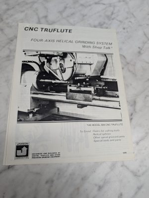 Unison Model 608 Cnc Truflute Four Axis Helical Grinding System With Shop Talk