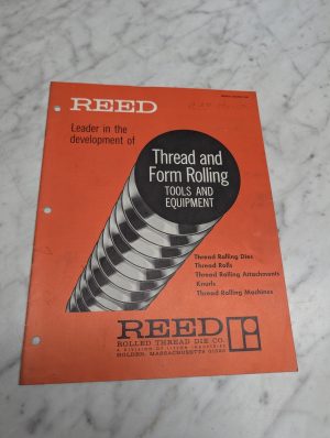 Reed Thread Form Rolling Tools Equipment General Bulletin 5 58 Literature