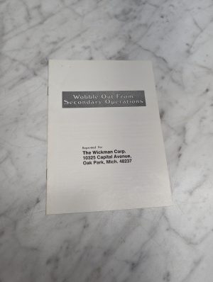 The Wickman Wobble Out From Secondary Operations Sales Brochure Literature
