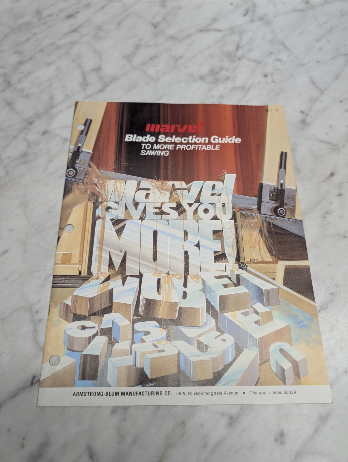 Marvel Blade Selection Guide To More Profitable Sawing Mct 103 Sales Brochure