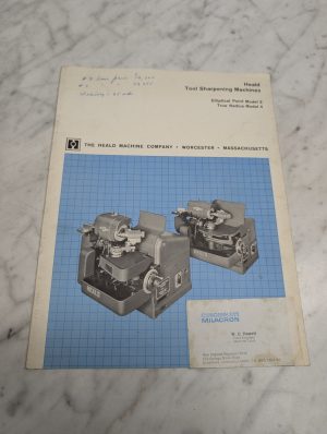 Heald Tool Sharpening Machines Elliptical Point Model 3 True Radius 4 Brochure