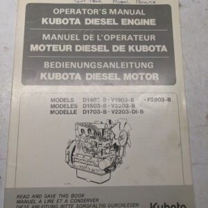 Kubota Diesel Engine Operators Manual D1403-B V1902-B F2803-B D1503-B V2203-B