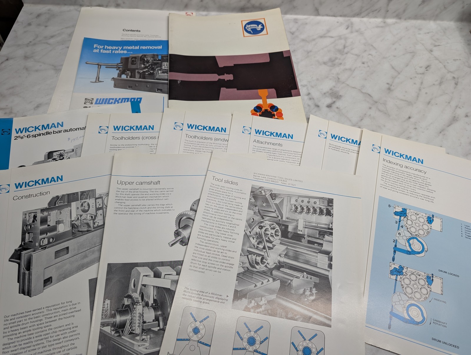 Wickman 25 8 6 Spindle Bar Automat Construction Attachments Sales Brochure