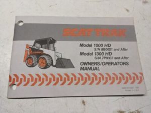 Scat Trak Owners Operators Manual Model 1000 Hd 1300 1992 Skid Steer Loader