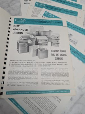 Acoustica Associates Ultrasonic Cleaning Systems Sales Brochures Literature